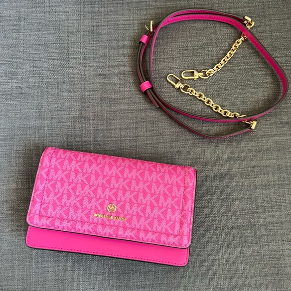 NWT MICHAEL KORS JET SET CHARM SMALL PHONE CHAIN CROSSBODY BAG CLUTCH - Picture 6 of 11